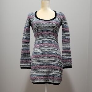 Moda International Multicolor Bell Sleeve Sweater Dress Sz.XS